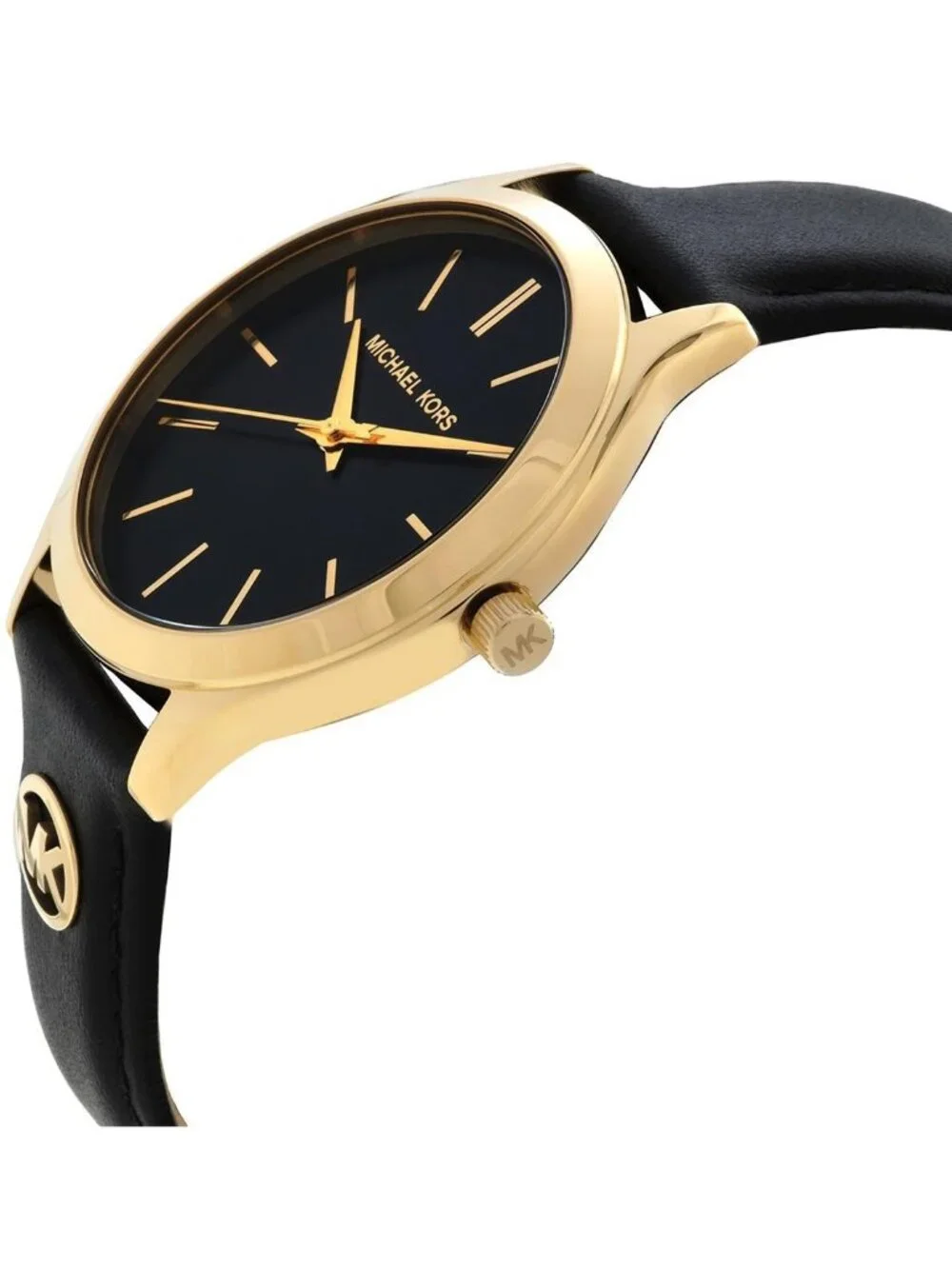 NWT Michael Kors Slim Runway Quartz Black Dial Ladies Watch